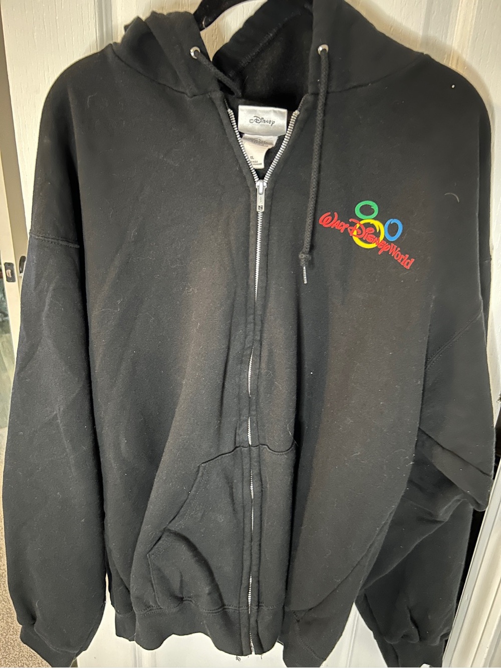 Disney Characters Signature Black Zip-Up Hoodie Jacket Adult XXL